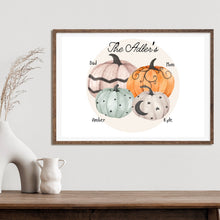 Load image into Gallery viewer, Pumpkin Patch Family Halloween Fall Autumn Personalized Wall Art Print Custom
