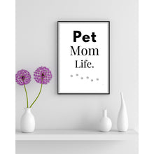 Load image into Gallery viewer, Pet Mom Life Wall Art Print – Pet Lover Home Decor – 8x10 UNFRAMED