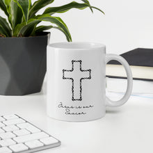 Load image into Gallery viewer, Jesus Is Our Savior Coffee Mug 11 Oz Black Cross