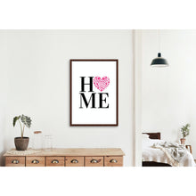 Load image into Gallery viewer, Heart Shaped Paw Print Art Dog Cat Pet Lover Home Decor Hot Pink PRINT ONLY