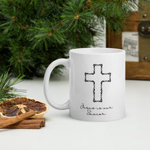 Load image into Gallery viewer, Jesus Is Our Savior Coffee Mug 11 Oz Black Cross