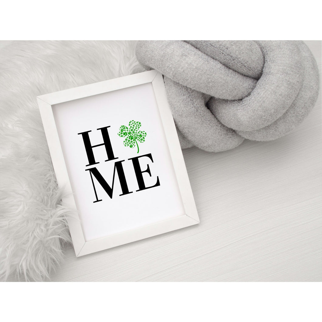 Shamrock Paw Print Home Sign Wall Art Green Dog Cat Pet Lover Decor PRINT ONLY