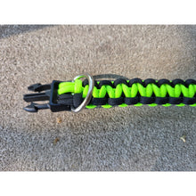 Load image into Gallery viewer, Neon Green &amp; Black Handmade Paracord Dog Collar