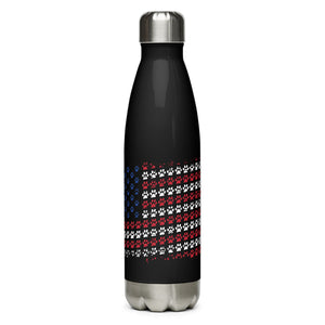 Pawtriotic Flag Stainless Steel Travel Water Bottle