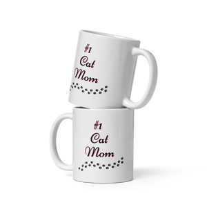 #1 Cat Mom Coffee Mug