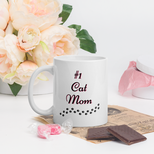 #1 Cat Mom Coffee Mug