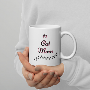 #1 Cat Mom Coffee Mug