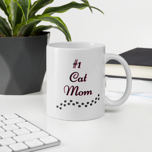 #1 Cat Mom Coffee Mug