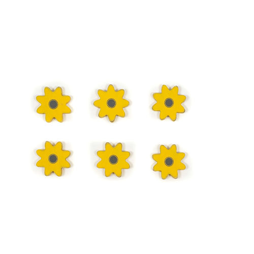 Yellow Daisy Fridge Magnets - Set of 6