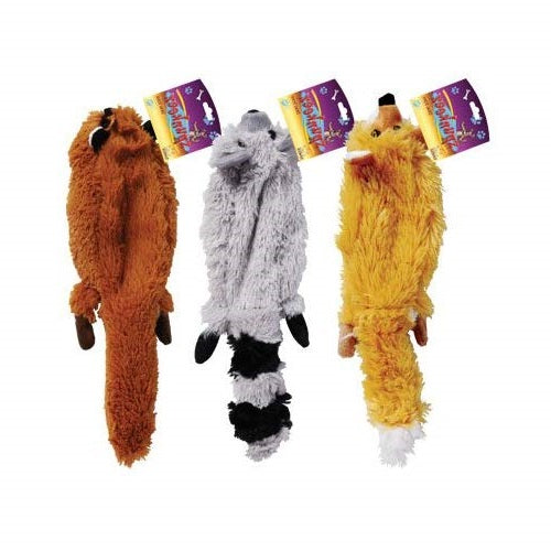 Unstuffed Flat Puppy Dog Toy Plush Chew Pull Tug Squeaker