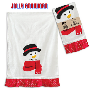 Jolly Christmas Flour Sack Tea Towels