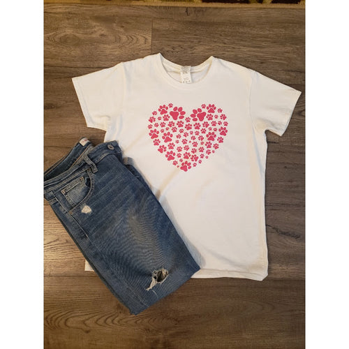 Paw Print Heart T-Shirt