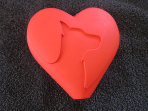 Treat Dispensing Dog Toy Food Red Heart Shape Puppy Chew Rubber Stuffable Feeder